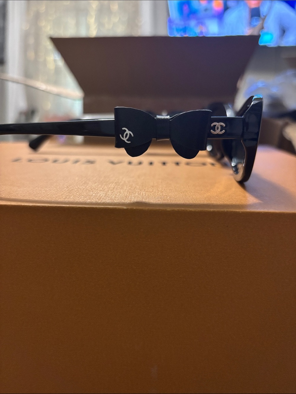 Classic Chanel Black Cat-Eye Women's Sunglasses - Picture 2 of 5